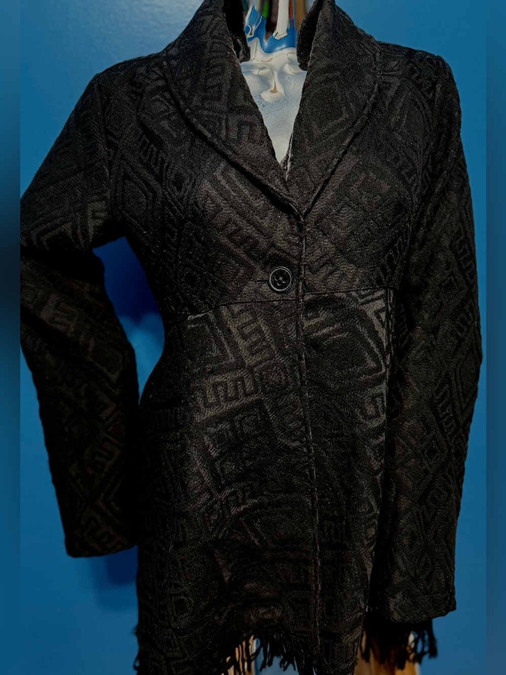 Billabong Black Textured Single-Button Blazer